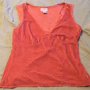 COPY - Womens Ann Taylor Loft 14 Pink Velvet Lace Top